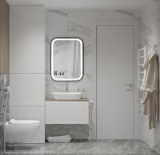 Фото № 3: Дизайн-проект трехкомнатной квартиры 52.8  м² Современный стиль для ЖК Московский