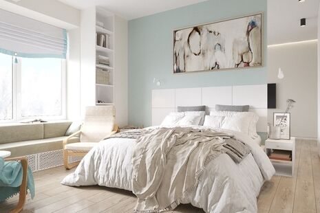 Фото № 3: Дизайн-проект четырехкомнатной квартиры 100.3  м² Стиль Модернизм для ЖК Ньютон