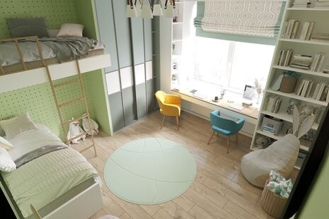 Фото № 5: Дизайн-проект четырехкомнатной квартиры 100.3  м² Стиль Модернизм для ЖК Ньютон