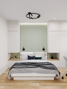 Фото № 2: Дизайн-проект двухкомнатной квартиры 58.46  м² Современный стиль для ЖК Инновация