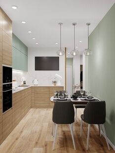 Фото № 1: Дизайн-проект двухкомнатной квартиры 58.46  м² Современный стиль для ЖК Инновация