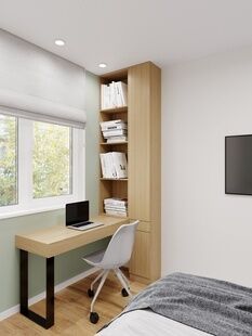 Фото № 3: Дизайн-проект двухкомнатной квартиры 58.46  м² Современный стиль для ЖК Инновация