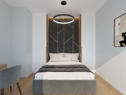 Фото № 4: Дизайн-проект однокомнатной квартиры 37.55  м² Стиль Минимализм для ЖК Филатов Луг