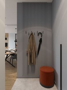 Фото № 2: Дизайн-проект однокомнатной квартиры 37.55  м² Стиль Минимализм для ЖК Филатов Луг