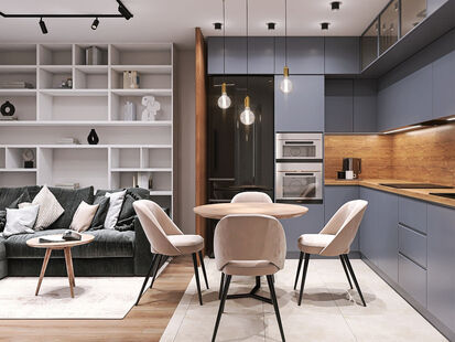 Фото № 1: Дизайн-проект трехкомнатной квартиры 66.26  м² Стиль Модернизм для ЖК Михайловский парк