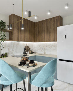 Фото № 5: Дизайн-проект трехкомнатной квартиры 78.5  м² Стиль Контемпорари для ЖК Столичные Поляны