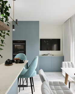 Фото № 2: Дизайн-проект трехкомнатной квартиры 78.5  м² Стиль Контемпорари для ЖК Столичные Поляны