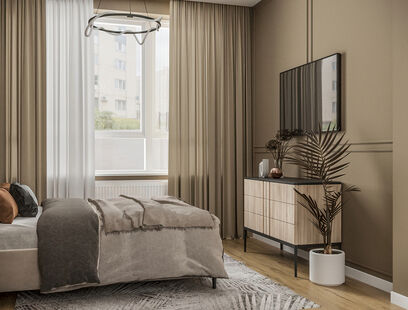 Фото № 5: Дизайн-проект трехкомнатной квартиры 57.0  м² Стиль Контемпорари для ЖК Скандинавия