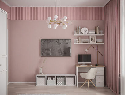 Фото № 6: Дизайн-проект однокомнатной квартиры 37.9  м² Стиль Модернизм для ЖК Рихард