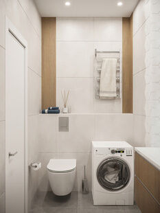 Фото № 2: Дизайн-проект однокомнатной квартиры 45.2  м² Современный стиль для ЖК Татьянин Парк