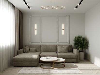 Фото № 4: Дизайн-проект четырехкомнатной квартиры 79.3  м² Стиль Модернизм для ЖК Спутник