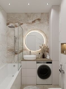 Фото № 5: Дизайн-проект четырехкомнатной квартиры 79.3  м² Стиль Модернизм для ЖК Спутник