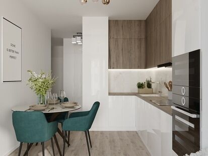 Фото № 3: Дизайн-проект двухкомнатной квартиры 56.2  м² Современный стиль для ЖК Мытищи Парк