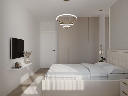 Фото № 6: Дизайн-проект двухкомнатной квартиры 56.2  м² Современный стиль для ЖК Мытищи Парк