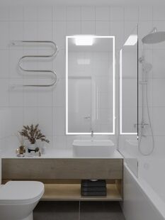 Фото № 5: Дизайн-проект двухкомнатной квартиры 56.2  м² Современный стиль для ЖК Мытищи Парк