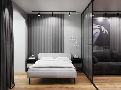 Фото № 4: Дизайн-проект двухкомнатной квартиры 49.73  м² Стиль Лофт для ЖК Академический