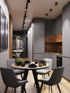 Фото № 5: Дизайн-проект двухкомнатной квартиры 49.73  м² Стиль Лофт для ЖК Академический