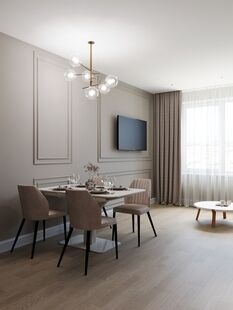 Фото № 3: Дизайн-проект двухкомнатной квартиры 90.2  м² Современный стиль для ЖК Любовь и Голуби