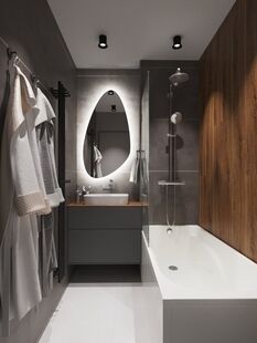 Фото № 5: Дизайн-проект трехкомнатной квартиры 65.14  м² Современный стиль для ЖК Московский