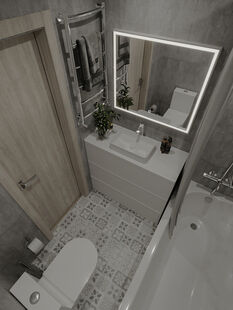 Фото № 4: Дизайн-проект двухкомнатной квартиры 51.9  м² Современный стиль для ЖК Волоколамский 24