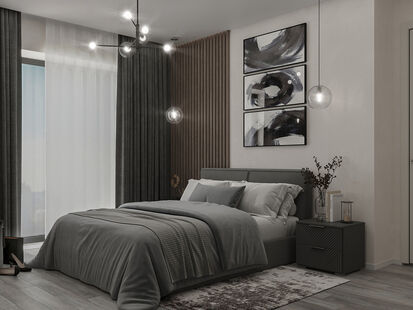 Фото № 4: Дизайн-проект трехкомнатной квартиры 55.23  м² Стиль Модернизм для ЖК City Bay