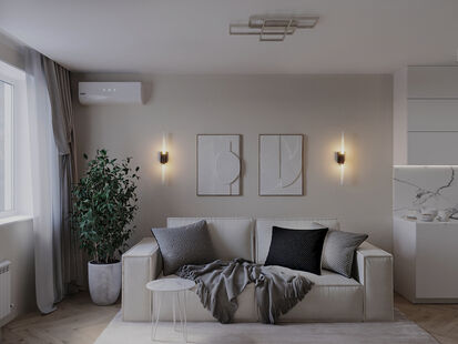 Фото № 2: Дизайн-проект двухкомнатной квартиры 50.43  м² Стиль Модернизм для ЖК Рассвет