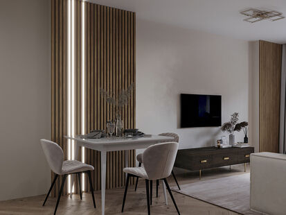 Фото № 6: Дизайн-проект двухкомнатной квартиры 50.43  м² Стиль Модернизм для ЖК Рассвет