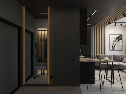 Фото № 6: Дизайн-проект квартиры-студии 27.59  м² Стиль Лофт для ЖК Огни-2