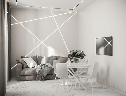 Фото № 1: Дизайн-проект дома/коттеджа 57.45  м² Стиль Модернизм для Этажа частного дома в КП Варежки 3