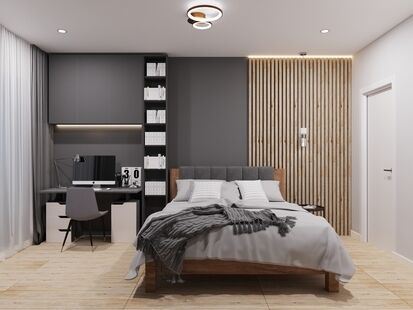 Фото № 1: Дизайн-проект двухкомнатной квартиры 58.34  м² стиль Модернизм для ЖК D1