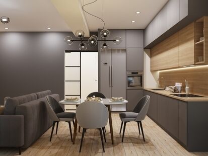 Фото № 5: Дизайн-проект двухкомнатной квартиры 58.34  м² стиль Модернизм для ЖК D1