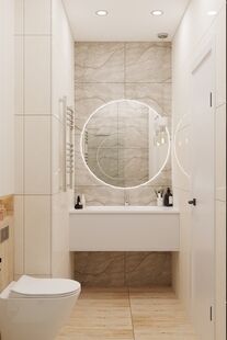 Фото № 3: Дизайн-проект двухкомнатной квартиры 58.34  м² стиль Модернизм для ЖК D1