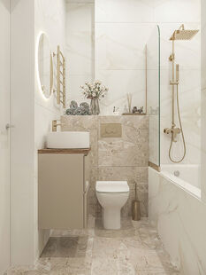 Фото № 4: Дизайн-проект дома/коттеджа 56.81  м² Стиль Модернизм для Этажа частного дома в КП Варежки 3