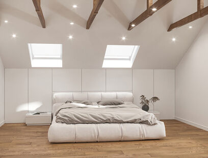 Фото № 6: Дизайн-проект дома/коттеджа 43.03  м² Стиль Модернизм для Этажа частного дома в КП Варежки 3