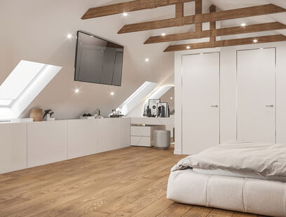 Фото № 1: Дизайн-проект дома/коттеджа 43.03  м² Стиль Модернизм для Этажа частного дома в КП Варежки 3