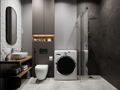 Фото № 2: Дизайн-проект квартиры-студии 45.0  м² Современный стиль для ЖК Кратово Village