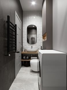 Фото № 5: Дизайн-проект квартиры-студии 45.0  м² Современный стиль для ЖК Кратово Village