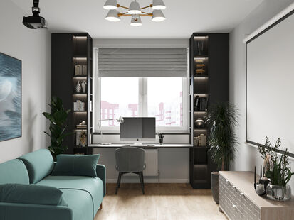 Фото № 6: Дизайн-проект двухкомнатной квартиры 61.25  м² Скандинавский стиль для ЖК L Club