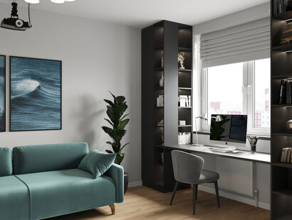 Фото № 3: Дизайн-проект двухкомнатной квартиры 61.25  м² Скандинавский стиль для ЖК L Club