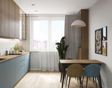 Фото № 4: Дизайн-проект двухкомнатной квартиры 61.25  м² Скандинавский стиль для ЖК L Club