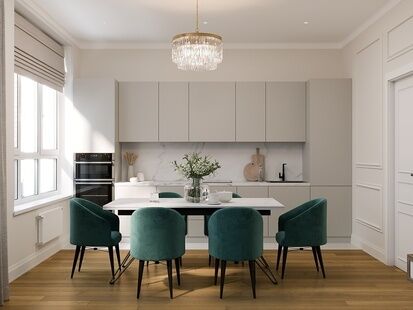 Фото № 4: Дизайн-проект трехкомнатной квартиры 79.96  м² Стиль Модернизм для ЖК Огни