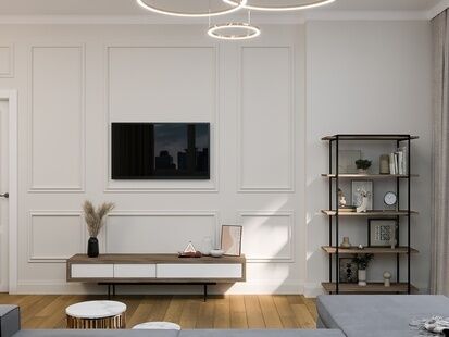 Фото № 5: Дизайн-проект трехкомнатной квартиры 79.96  м² Стиль Модернизм для ЖК Огни