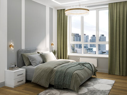 Фото № 6: Дизайн-проект трехкомнатной квартиры 79.96  м² Стиль Модернизм для ЖК Огни