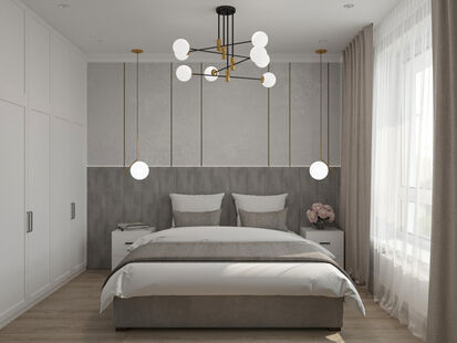 Фото № 4: Дизайн-проект трехкомнатной квартиры 83.98  м² Стиль Модернизм для ЖК Мякинино Парк