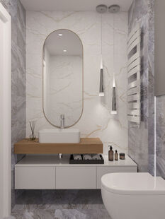 Фото № 5: Дизайн-проект трехкомнатной квартиры 83.98  м² Стиль Модернизм для ЖК Мякинино Парк