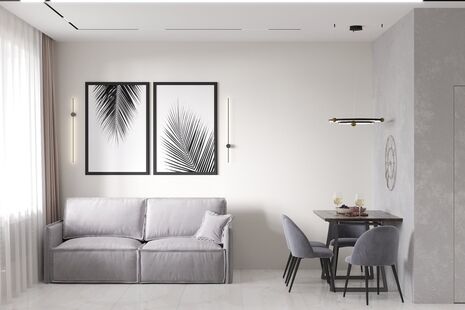 Фото № 3: Дизайн-проект двухкомнатной квартиры 85.91  м² Стиль Модернизм для ЖК Балаклавский