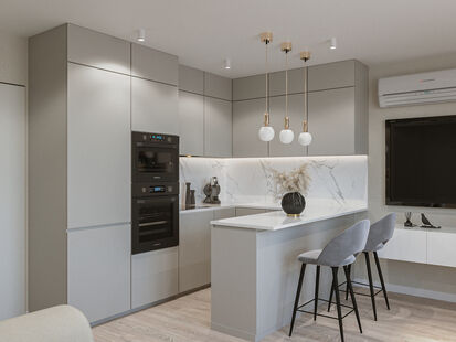 Фото № 5: Дизайн-проект квартиры-студии 26.3  м² Современный стиль для ЖК Шереметьевский