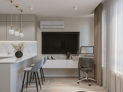 Фото № 1: Дизайн-проект квартиры-студии 26.3  м² Современный стиль для ЖК Шереметьевский