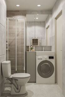 Фото № 3: Дизайн-проект квартиры-студии 26.3  м² Современный стиль для ЖК Шереметьевский