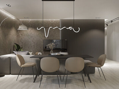 Фото № 4: Дизайн-проект двухкомнатной квартиры 69.3  м² Стиль Модернизм для ЖК Тулпар